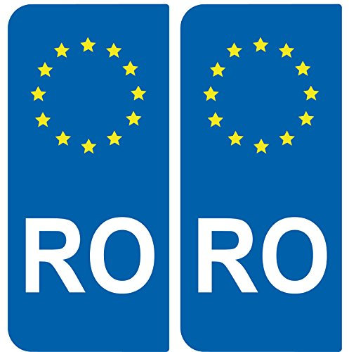 SAFIRMES Aufkleber 2-Nummernschild Auto RO Rumänien – ID europäischen