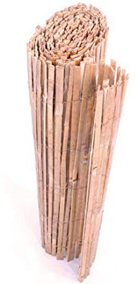 Sichtschutzmatte aus gespaltenem Bambus Beach 180x300 cm - Bambusmatte Rollzaun aus Split Bambusrohren 1,8m x 3m