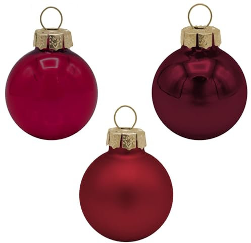 Unbekannt 45 Weihnachtskugeln Christbaumkugeln Rot Bordeaux Christbaumschmuck Weihnachtsdeko Weihnachten Deko