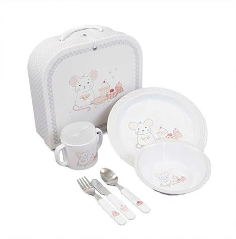 Cadeau de Naissance pour Bébé avec Vaisselle Bébé de Paris. Set répas bébe. Coffrets repas Assiettes pour tout-petits .Cuillères pour tout-petits. Ensembles de couverts pour tout-petits