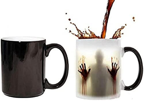 Lingstar The Walking Dead Zombies cerámica Calor Sensible Cambio de Color Taza de café té