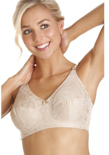 Camille Womens Cotton Comfort Non Wired Soft Cup Beige Bra