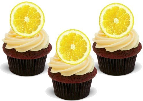 JPS Fetta di Limone (Ottimo per I Cupcakes al Limone) 12 Decorazioni Commestibili per Torte-Lemon Slice (Great for on Lemon Cupcakes!) 12 Edible Standup Premium Wafer Cake Toppers