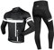 INBIKE Fahrradtrikot Herren Langarm Damen Fahrradbekleidung Männer Set Lang Fahrrad Trikot und Radlerhose mit Sitzpolster(Weiß, XXXL)
