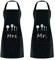 ETLEE Mr. & Mrs Küchen schürze, Kochschürze mit verstellbarem Nackenbügel und 2 Taschen, können für Grillabende von Männern und Frauen im Garten verwendet werden