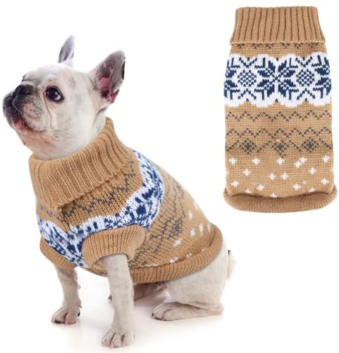 Idepet Hundepullover Winter Warmer Hund Katzenpullover Kleidung Haustiermantel Kostüm Welpenpullover Pullover Bekleidung für kleine mittelgroße Hunde Katzenog Haustierpullover