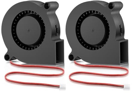 GDSTIME 2 Stück 5015 24V Gebläse Lüfter 50x50x15 Radial Lüfter 24V Turbinen Turbo 50mm Kühlung Ventilator 4000 U/min 5CM