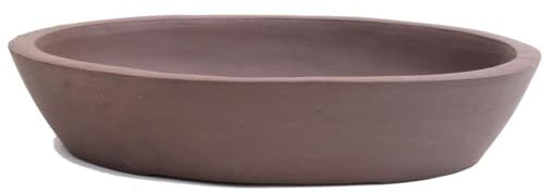 Bonsai - Schale oval 45,5 x 37 x 10,5 cm, unglasiert, braun, frostfest 40871