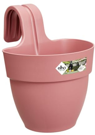 Elho Vibia Campana Easy Hanger S 21 - Planteur pour Balcon & Extérieur - Ø 20.5 x H 26.5 cm - Rose/Rose Poussière