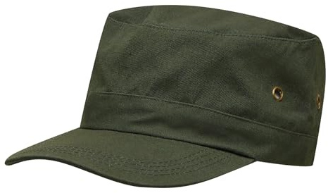 Army Cap Dunkelgrün 100 Prozent Baumwolle mit Metallverschluss Outdoor | Caps in Standardgröße mit 4 seitlichen Metall-Luftlöchern, für Militär-Look und als Outdoor Cap in Dunkelgrün