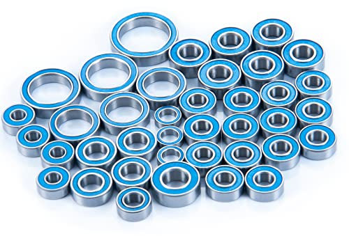 Runup 39 Stück Kugellager, Wheel Hub Axle Bearing Kit 1/10 RC Crawler Car TRX-4 Browco Blue Ball Bearing Upgrade Parts