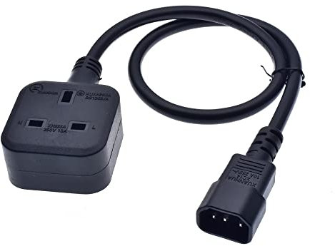 We Top IEC320 C14 to UK Outlet Socket IEC C14 Male Plug to UK 3Pin Female Socket Power Adapter Cable For PDU UPS