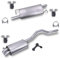 BESTPRICE Auspuff Schalldämpfer Set 1x Mittelschalldämpfer, 1x Endschalldämpfer, mit Montagematerial Kompatibel mit VW MULTIVAN T5, TRANSPORTER T5