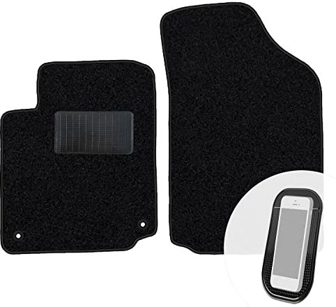 moto-MOLTICO Vorne Fußmatten Auto Velours Autoteppiche Schwarz Automatten Set 2-teilig passend für Citroen C3 I 2002-2009