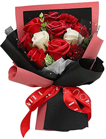 Nelke Seife Blumenstrauß Dekor Geschenk für Mutter Valentinstag Rot A