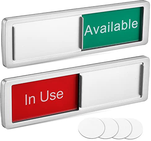 HONMEET 2 Pcs Use Sign Open Closed Slide Door Sign Slide Indicator Sign Available Vacant Sign Privacy Slider Sign Privacy Sign Blank Signs Door Hanger Sign Office Acrylic Door Handle Clean