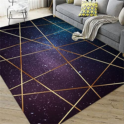 Kunsen Teppich babyzimmer Moderne Wohnzimmergeometrie deko esszimmer lila Flickenteppich tepich200X300CM