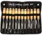 Set di Scalpelli per Intaglio del Legno, 12 Utensili Professionali per Sgorbie da Tornio con Manici in Legno Lucidato, Lame in Acciaio Temprato Affilate Come Rasoi, Custodia