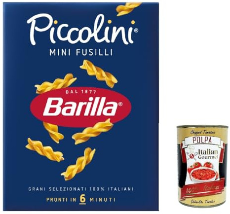 Italian Gourmet Mini Fusilli pasta italiana 5 x 500g kurze Nudeln für Sauce | Formato piccolo e versatile, schnell zubereitet; ideale porzione per, Gesamtnettogewicht 2,5 kg + Kostenlos Polpa 400g