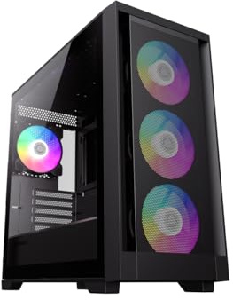 GameMax Defender Mesh Micro-ATX Gaming PC Case Pre-Installed 4X ARGB Fan