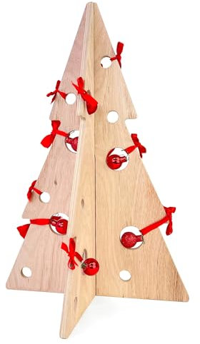 Albero di Natale in Legno, Naturale, Montaggio a incastro, H. 46 cm