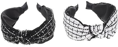 Didiseaon 2pièces Bandeaux De Lavage Visage Antidérapants Élégants Pour Femmes Serre-tête Non Glissant Hoops De Cheveux Chic Noir Et Blanc