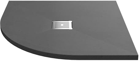 Balterley 900 x 900 mm Quadrant Shower Tray, Slimline Shower Trays, Durable Stone Resin Base Trays for Bathroom Enclosure Cubicle, Lightweight Quadrant Shapes Tray for Wetroom Showers (Slate Grey)