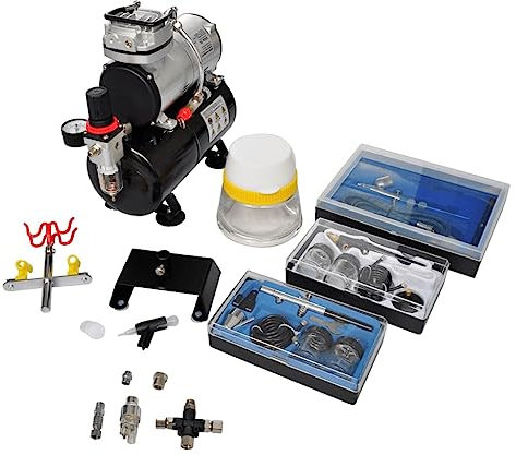 Générique Kit de compresseur d'aérographe avec 3 Pistolets,Quincaillerie,Outils,Compresseurs,9.9 kg,140284