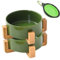 Petygooing Ceramic Cat Dog Bowl Set with Stand,Small Dog Bowls, Pet Food and Water Dish, Anti Slip Set of 2 Cat Bowls- Cute Modern Pet Food Bowl Small Size Dog (13.5OZ/5.1 in) Rust Green