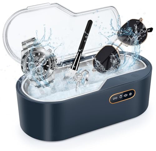 450ml Nettoyeur à Ultrasons, 45000Hz Nettoyeur Ultrasons Lunettes avec 4 Modes, Nettoyeur de Lunettes, Ultrasonic Low Noise Cleaner Professionnel pour Bijoux Lunettes Montres Bagues Colliers