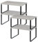 LIANTRAL Kitchen Shelf Organizer, Set of 4 Cupboard Shelf Organiser, Expandable and Stackable, Shelf Riser for Pantry Countertop Cupboard Desk Top, Metal and Wood, Grey and Black