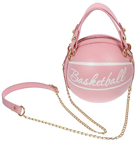 GALPADA Kleine Damen Handtasche Basketball Form Pu Umhängetasche Modisch Einfach Tragbar Rosa