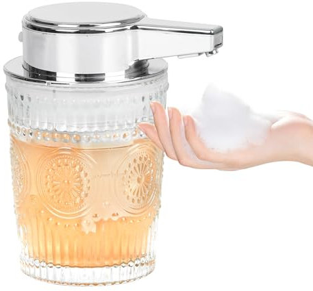 Automatischer Seifenspender, nachfüllbarer Glasseifenspender mit Sensor, elektrischer Schaumseifenspender für Küche, Badezimmer