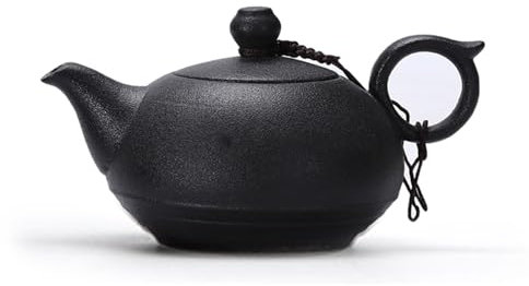 NHEISSCF keramische Teekanne, Tee-Pumpen, Schwarze Keramik-Teekanne, Wasserkocher, Kung-Fu-Teekanne, mikrowellen- und spülmaschinenfest, Teekannen for losen Tee