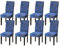 mafudoxi Stuhlhussen 8er Set, Stretch Abnehmbare Waschbar Stuhlbezug, Stretch Stuhlhusse mit Gummiband, für Hotel, Bankett, Restaurant, Haus, Party, Hochzeit(Muster-Blau, 8Stück)