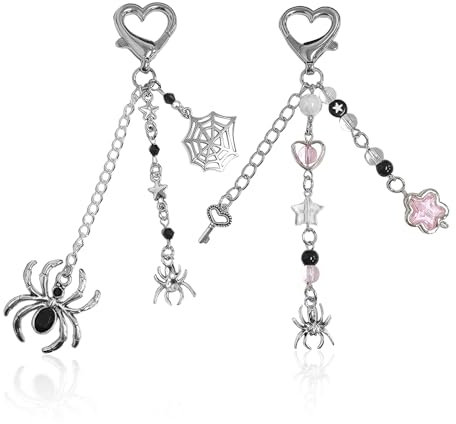 Pack De 2 Porte-Clés Pendentif Araignée, Porte-Clés De Style Punk, Porte-Clés À La Mode, Porte-Clés De Style Créatif