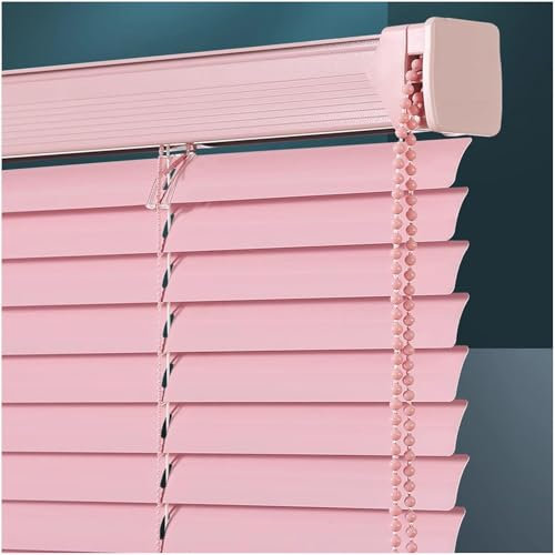KOOEIN Aluminium Jalousien Für Fenster,Horizontale Jalousien,Jalousien Mit 25 Mm Breiten Lamellenverdunkelungs Alu-Jalousie Für Innen,Anti-UV wasserdichte Lichtregulierung,Pink-45x150cm/17.7x59in
