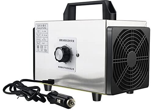 Ozone Generator Air Purifier 10000 mg/H for Home and Car - DC 12V Device with Cigarette Lighter Cable for Garages, Hotels, Kitchens, and Pets