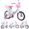 homewell Vélo enfant 12/14/16 pour filles et garçons (2 à 8 ans) - Rose/blanc - Vélo enfant avec sièges pour jouets, freins de sécurité, roues stabilisatrices, montage facile (16, blanc)