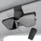 CNMTCCO Brillenhalter für Auto Sonnenblende, Halterung Magnetische Leder Sonnenbrillen für Auto Visier Zubehör, Ticketclip(Schwarz)