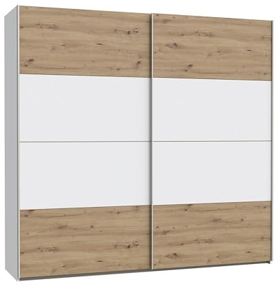 Homely | Armario de Puertas correderas DOMY 220 | Acabado Laminado sintético Color Blanco Mate | Medidas 220x61,2. Altura 210 cm. | Diseño Funcional
