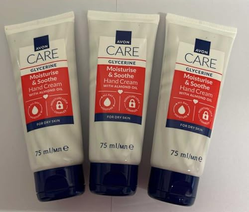 3 x Avon Hand Creams for hands nails and cuticles 75ml (3 x 75ml, Glycerine)