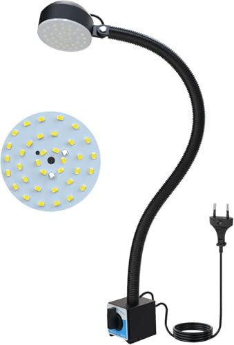 YouTeMei LED Magnetische Maschinen Lampe, Nähmaschine lampe, 10W 1200 Lumen Flexibel Wasserdicht Arm Drehmaschine Lampe, für Nähmaschine Drehbank Fräsen Bohrmaschine Industrielle Beleuchtung （6500K）