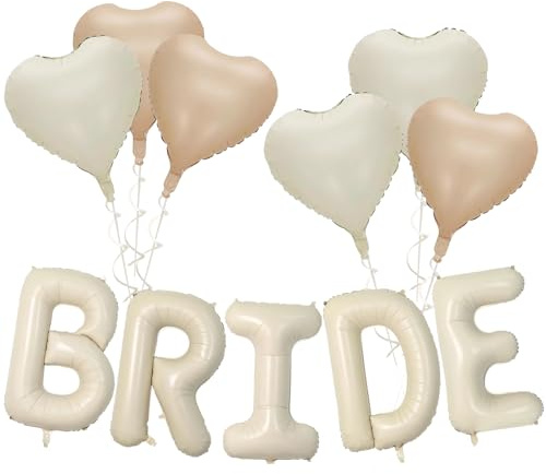LUYIEDHA Bride Luftballon, Bride to Be Deko Ballon mit Herz Folienballon, Bride Ballon für Bachelorette Party, Hochzeit, Jga Frauen Deko, Hochzeit Deko (Multicolor B)