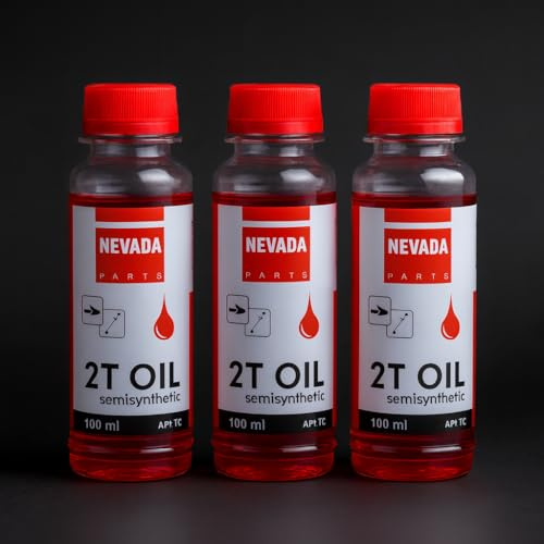 NEVADA 2-Takt Öl semisynthetisch 300 ml - 3er Pack (3 x 100 ml) für Motorsägen, Freischneider, Motorsensen, Heckenscheren, Motorgeräte