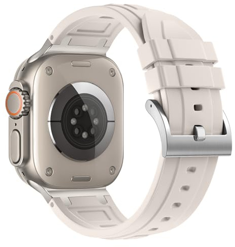 Compatible with Apple Watch Series 11 10 Strap 46mm,Ultra 3/2/1 49mm Silicone Straps Compatible with iWatch Series 9/8/7/6/5/4/SE 3 45mm 44mm with Stainless Adapter