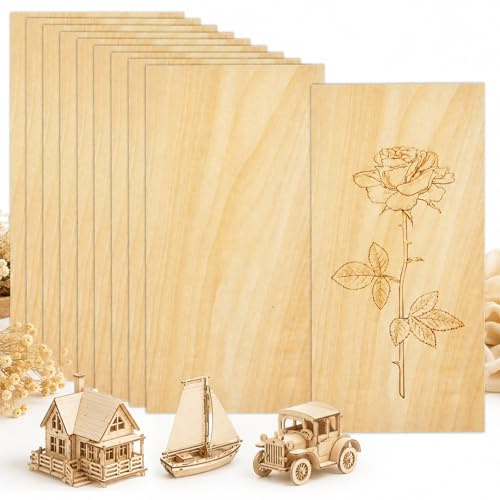 BXUUXA 20 Piezas Madera de Balsa Fina,200 * 100 mm Contrachapado sin Terminar Tablones de Madera Paulownia Ligeros Tablero Delgado de Paulownia para Manualidades,Proyectos de Láser,Pintura y Modelado
