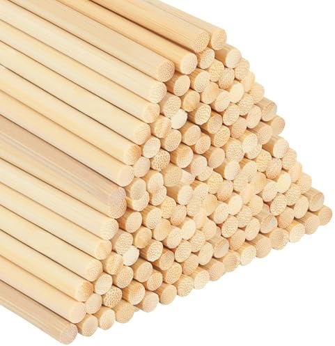 Holzstäbe zum Basteln 100 Stk Holzstäbchen Holzstab 30cm x 5mm Holz Zuckerwatte Stäbe Bambusstäbe Bastelstäbe zum Basteln Handwerk