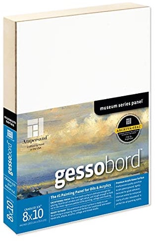 AMPERSAND ART SUPPLY GBSC08 Gesso Wood Painting Panel: Museum-Serie Gessobord, 1,9 cm (3/4 Zoll) Wiegenprofil, 8 x 10