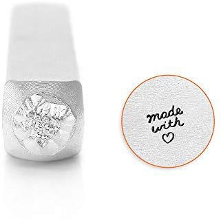 ImpressArt Metal Punch Stamp, Script Made with Love Design 4mm, 1 Piece, Steel